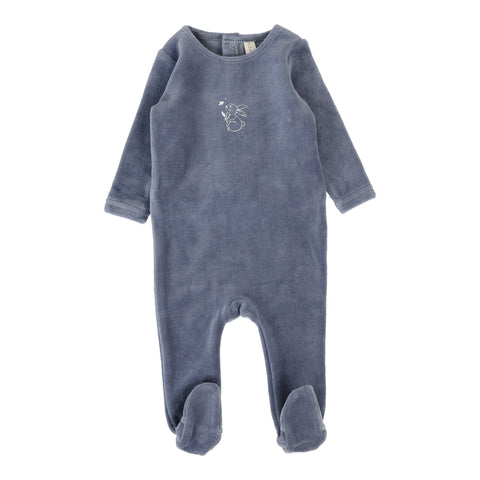 Lilette Slate Velour Forest Graphic Footie