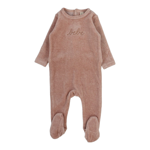 Lilette Heather Pink Velour Bebe Footie