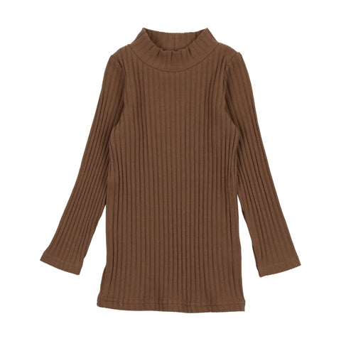 Lil Legs Camel Ribbed Mock Neck