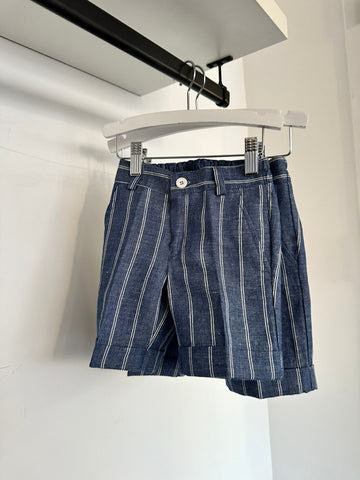 Manuel Frank Denim/White Striped Bermuda Shorts