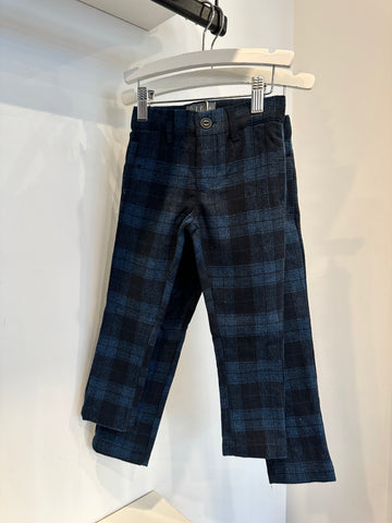 Belati Navy Plaid Slim Trouser