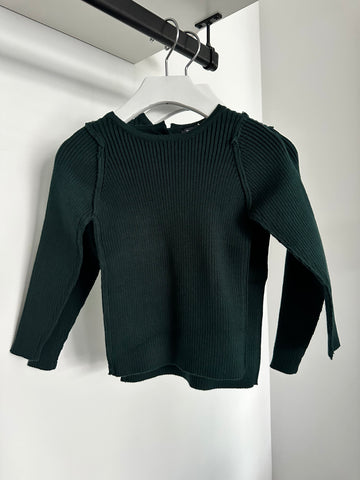 Belati Forest Green Basic Ribbed Knit Shell