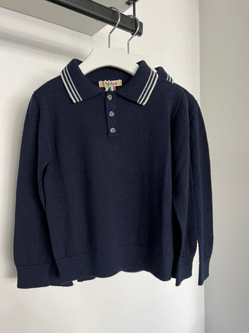 Nupkeet Navy Striped Polo