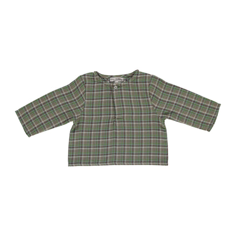 Bebe Organic Jean Green Tartan Shirt + Sand Legging Set