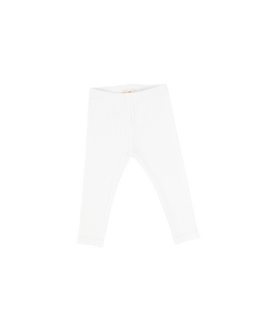 Lil Legs Pure White Ribbed Leggings