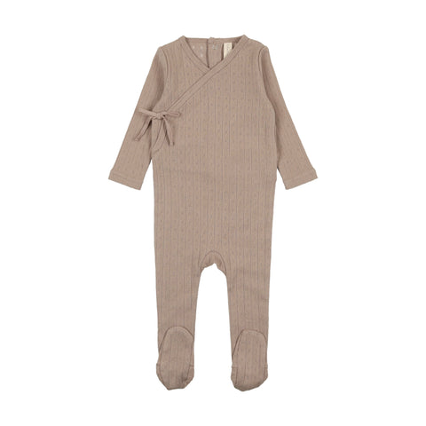 Lilette Taupe Fine Pointelle Footie