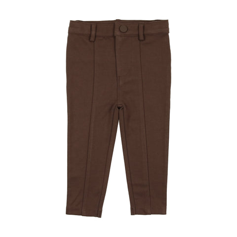 Lil Legs Classic Brown Knit Stretch Pants