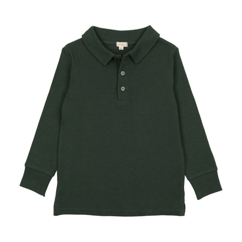 Lil Legs Green Ribbed Polo