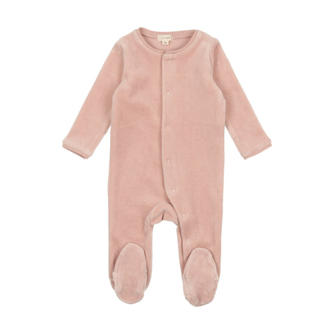Lil Legs Pink Velour Footie