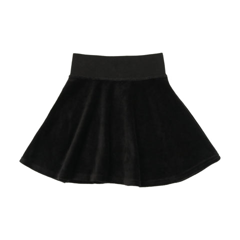 Lil Legs Black Velour Circle Skirt