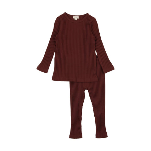 Lil Legs The Rib Burgundy Set