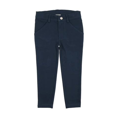 Lil Legs Navy Knit Stretch Pants