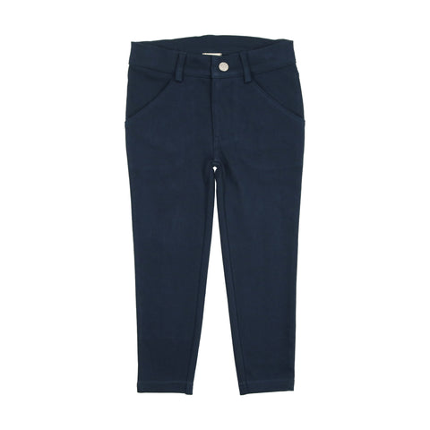 Lil Legs Navy Knit Stretch Pants