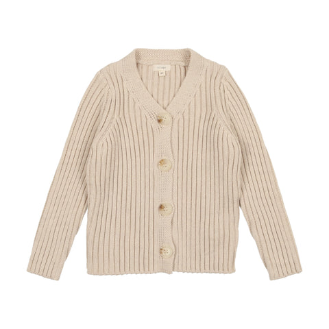 Lil Legs Ecru Knit V Cardigan