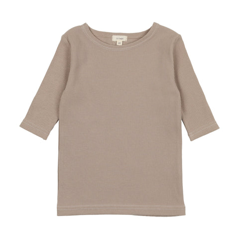 Lil Legs Taupe Three Quarter Sleeves Tee