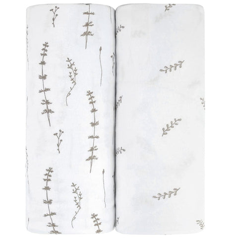 Ely's & Co Forest Grey Print Crib/Toddler Bed Sheets
