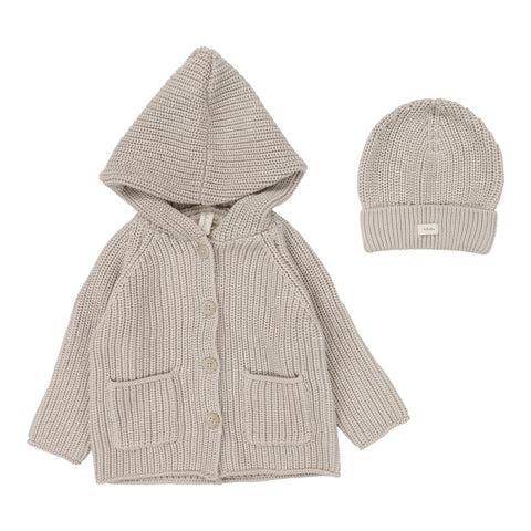 Lilette Natural/Taupe Classic Chunky Cardigan Set