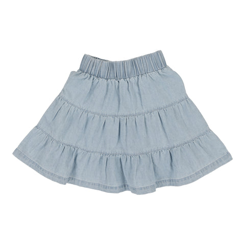 Lil Legs Light Wash Tiered Denim Skirt
