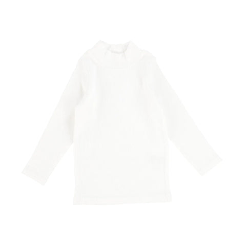 Lil Legs Winter White Ribbed Mock Neck