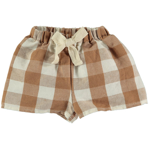 The New Society Camel Vichy Baby Shorts