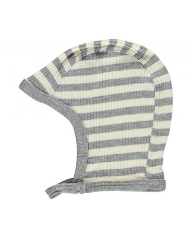 MarMar Copenhagen Off White & Grey Stripe Bonnet