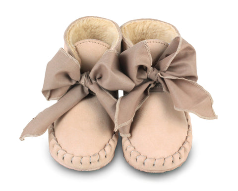 Donsje Amsterdam Powder Nubuck + Mocha Cotton Pinza Organza Lining Bootie