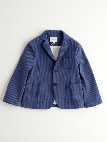 Nanos Navy Boys Seersucker Blazer