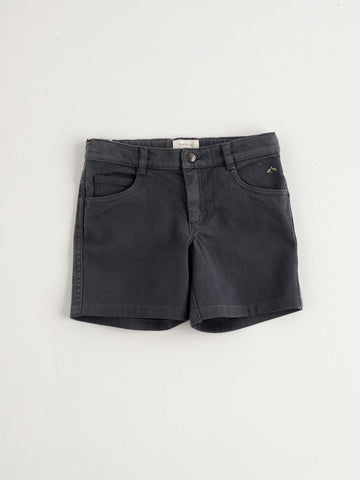 Nanos Black Cotton Shorts