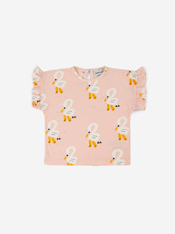 Bobo Choses Pelican All Over Ruffle Baby T-Shirt