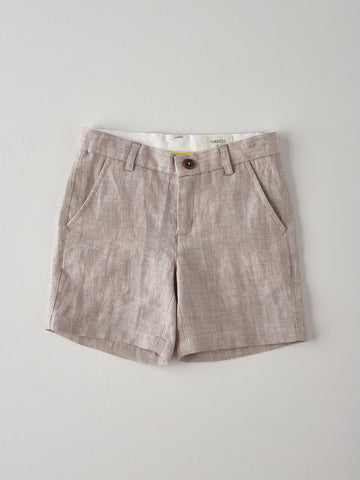 Nanos Beige Linen Shorts