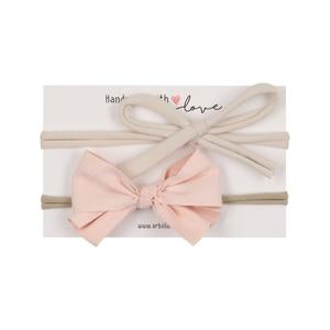 Arbii  Blush Suede / Stone Bow Newborn Gift Set