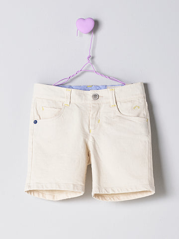 Nanos Off White Cotton Shorts