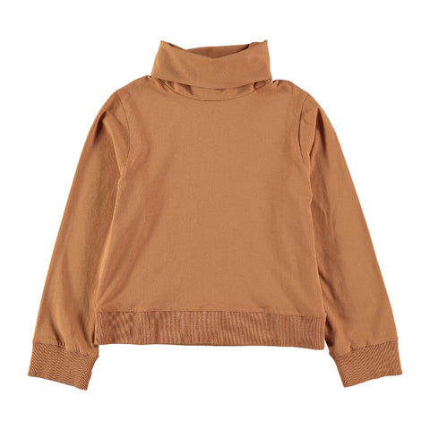 Belle Chiara Knit Rust Jersey Turtleneck