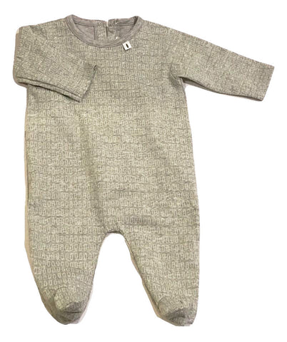 Message in the Bottle Bottle Print Long Sleeve Footie Pearl