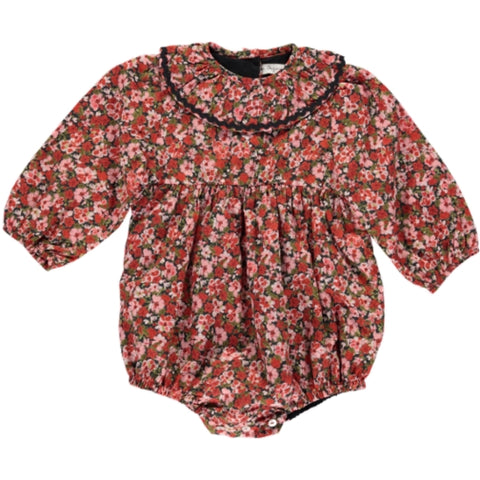 Bebe Organic Laura Crimson Floral Romper