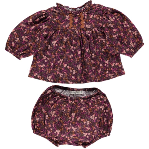 Bebe Organic Lena Mulberry Mini Floral Baby Set