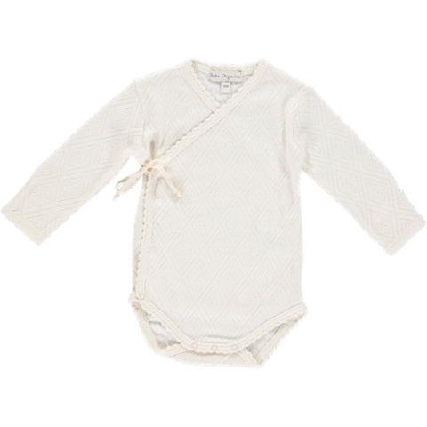 Bebe Organic Natural Pointelle Wrap Footed Onesie Set