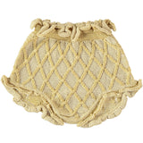 Coco Au Lait Baby Light Yellow Floral Vest + Diamond Knit Culotte Set