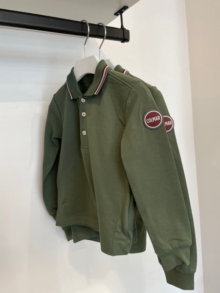 Colmar Olive Long Sleeve Trim Polo