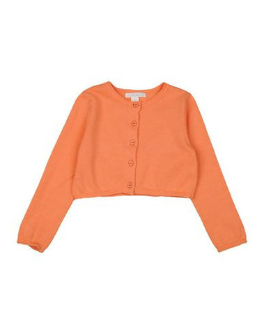 Marie Chantal Peach Crew Neck Cropped Cardigan
