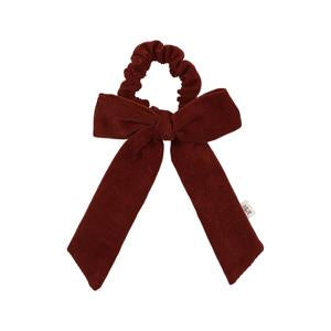 Arbii Cabernet Corduroy Scrunchie with Bow