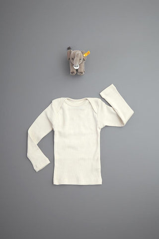 Flora and Henri Rib Lap Shoulder L/S Tee Sand