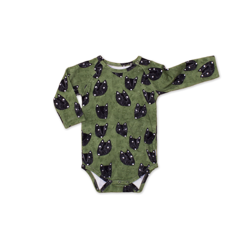 Noe & Zoe Khaki Skunk Body Long Sleeve Raglan