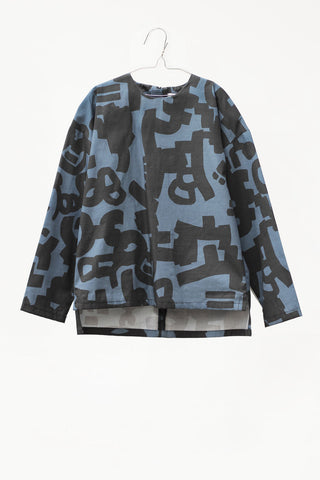 Motoreta Blue & Black Print Evan Shirt