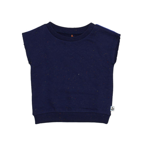 Noe & Zoe Navy Melange Over Cut Baby Top