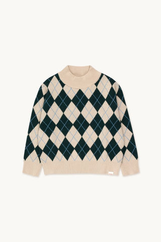 Tinycottons Petrol Green Diamond Mockneck Sweater