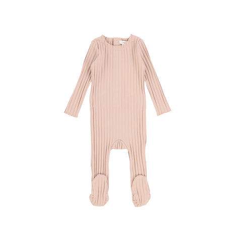 Lil Legs Baby Pink Wide Rib Footie