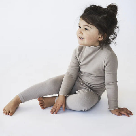 Bacabuche Fawn Baby Rib Mock Neck & Legging Set