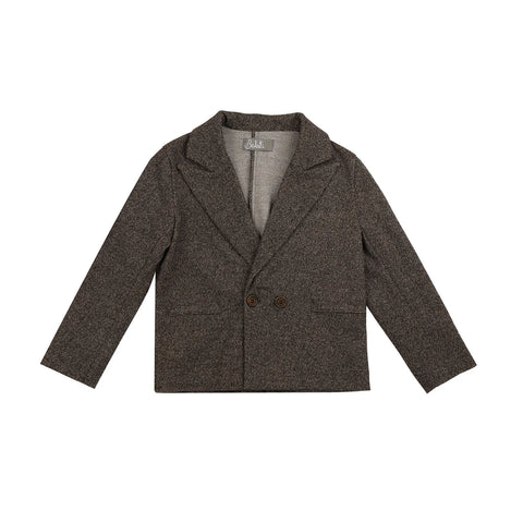 Belati Marled Brown Jersey Tweed 2 Buttons Jacket