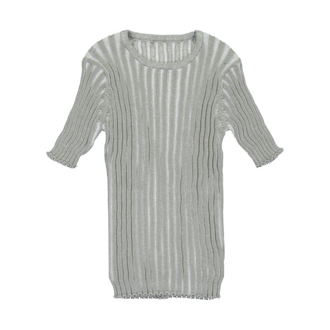 Belati Sage Tonal Rib Knit Top